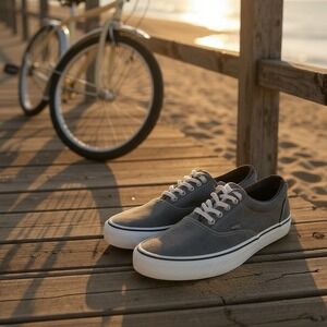 IZOD Men's Rangley Canvas Memory Foam Lace Up‎ Shoes ~ Gray ~ Mens 8